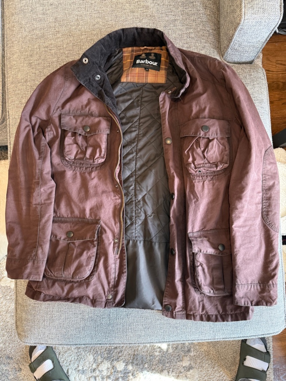 Barbour Men's Dark Brown Military Field Jacket
